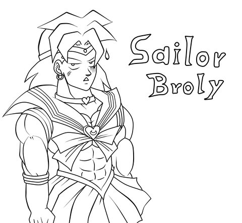 Sailor Broly Coloring Page